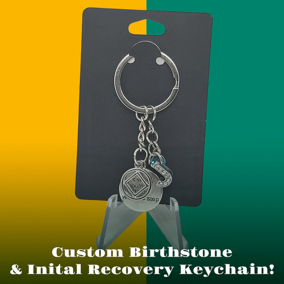 NA Narcotics Anonymous tree of life, gold live your dream keychain! Free goodie - Picture 2 of 4